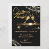 シャンパエレガントングラスクリスマスパーティー 招待状 (正面)