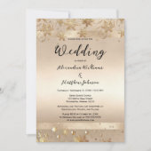 シャンパエレガントンゴールデンスノーフレークスラグジュアリー結婚ズ 招待状 (正面)