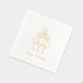 シャンパエレガントンタワーゴールドフォイル結婚ズナプキンス 箔ナプキン (左)