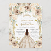 シャンパエレガントンフローラヴィンテージ金ゴールドキンセアニラ 招待状 (正面/裏面)