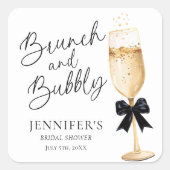 シャンパエレガントンブライダルシャワーシール スクエアシール (正面)