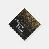 シャンパエレガントンブランチブライダルシャワー金ゴールド《写真》ぼけ味 スタンダードカクテルナプキン (角)