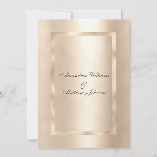 シャンパエレガントン金ゴールドグラモールラグジュアリー結婚ズ 招待状 (裏面)