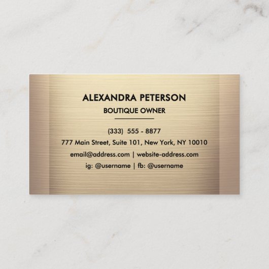 シャンパエレガントン金ゴールドツートーン名刺 名刺 (裏面)