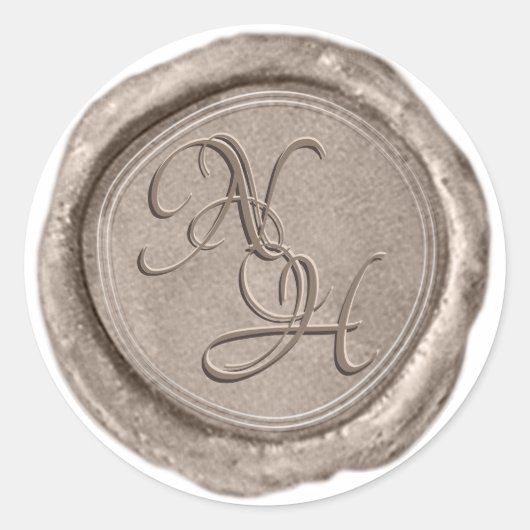 シャンパエレガントン金ゴールドワックスシールモノグラムシール ラウンドシール (正面)