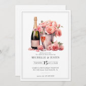 シャンパエレガントン | シックなバラ | リハーサル 招待状 (正面/裏面)