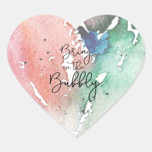 シャンパガーリーン好きな人が泡立つ ハートシール (正面)