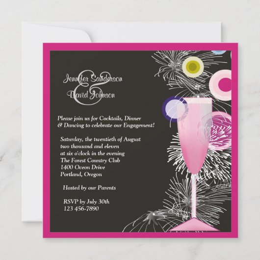 シャンパコンテンポラリーン婚約の発表 招待状 (裏面)