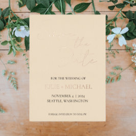 シャンパシンプルンスタイルウェディング日付を保存 箔招待状