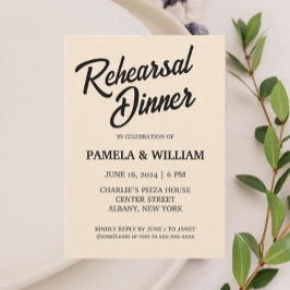 シャンパシンプルンスタイル結婚ズリハーサルディナー 招待状