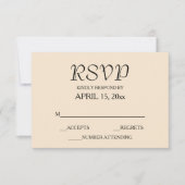 シャンパシンプルンスタイル結婚ズ 出欠カード (正面)