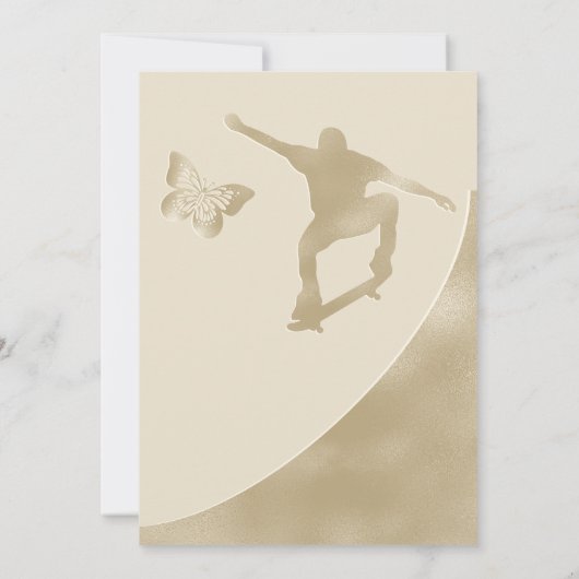 シャンパスペインのンツツインクインスカーターバタフライ 招待状 (裏面)