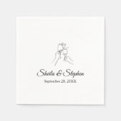 シャンパパーソナライズされたン結婚ズ紙 スタンダードカクテルナプキン (正面)
