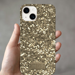 シャンパフェイクンスパルクル金ゴールドグリッターきらきら光る iPhone 15ケース