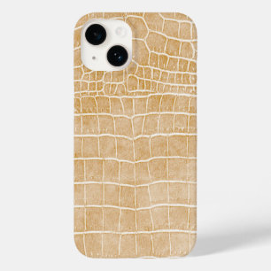 シャンパフェイクーニュCrocodileレザーiPhone 14ケース Case-Mate iPhone 14ケース