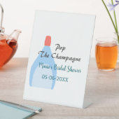 シャンパポップ・アートのンブルーブライダルシャワーの名前の追加日付 台座サイン (インサイチュ)