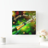 シャンパポップ・アートのン スクエア壁時計 (ホーム)