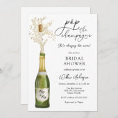 シャンパポップ・アートのーニュのブライダルシャワーへの招待 招待状 (正面/裏面)