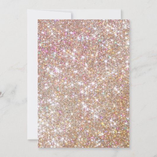 シャンパモダンングリッター45th誕生日招待状 招待状 (裏面)