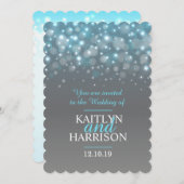 シャンパモダンークルの泡の結婚式の招待 招待状 (正面/裏面)