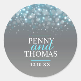 シャンパモダンーニュは泡を輝かせる結婚シール ラウンドシール