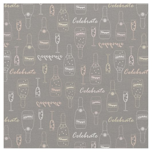 シャンパンお祝いオングレー ファブリック (クローズアップ)