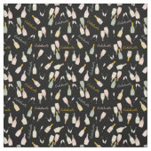 シャンパンお祝いオンブラック ファブリック (見本)