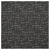 シャンパンお祝いオンブラック ファブリック (見本)