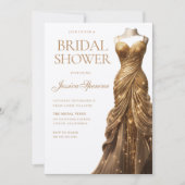 シャンパンきらめくドレスブライダルシャワー 招待状 (正面)