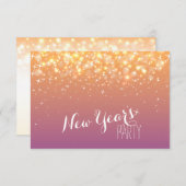 シャンパンきらめく泡ニューイヤーパーティー招待状 招待状 (正面/裏面)