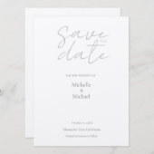 シャンパンきらめく結婚のミニマルモダンリスト セーブザデート (正面/裏面)