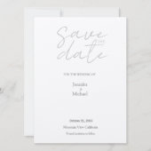 シャンパンきらめく結婚ズミニマルモダンリストプレーン セーブザデート (正面)