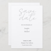シャンパンきらめく結婚ズミニマルモダンリストプレーン セーブザデート (正面/裏面)