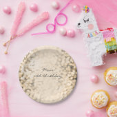 シャンパンきらめく金ゴールドグラムパーティープレート ペーパープレート (パーティー)