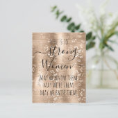 シャンパンつる植物フローラアートストロングウィメンズ ポストカード (スタンド正面)