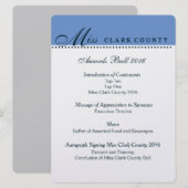 シャンパンでページャント賞のボールプログラム メニュー (正面/裏面)