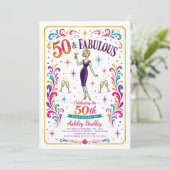 シャンパンで乾杯！50歳の誕生日おめでとう 招待状 (スタンド正面)