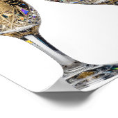 シャンパンで乾杯 Bold Silver デザイン ポスター (角)