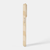 シャンパンとアイボリーの流れる波の幾何学模様 iPhoneケース (右側面)
