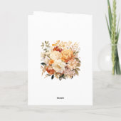 シャンパンとアイボリーの花のウェディング サンキューカード (裏面)