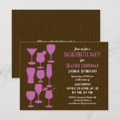 シャンパンとカクテルのブライズメイドパーティー招待状 招待状 (正面/裏面)