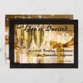 シャンパンとスパークルズゴールデン50招待状 招待状 (正面/裏面)