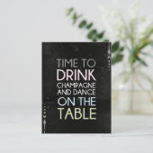 シャンパンとダンスを飲む時間 – おもしろいはがき ポストカード (スタンド正面)