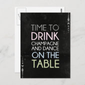 シャンパンとダンスを飲む時間 – おもしろいはがき ポストカード (正面/裏面)