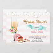 シャンパンとデザートのパーティー招待状 招待状 (正面/裏面)