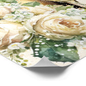 シャンパンとバラブライダルランチョンウェルカムポスター ポスター (角)