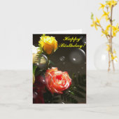シャンパンとバラ カード (黄色い花)