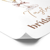 シャンパンとパールブライダルシャワー標識 ポスター (角)