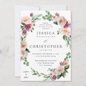 シャンパンとピンクのフローラ結婚2 招待状 (正面)
