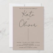 シャンパンとブラックの結婚式招待状 招待状 (正面)